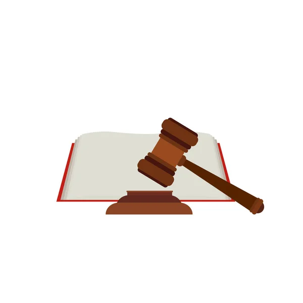 Escala Justicia Martillo Juez Libro Leyes Concepto Fallo Judicial Para — Vector de stock