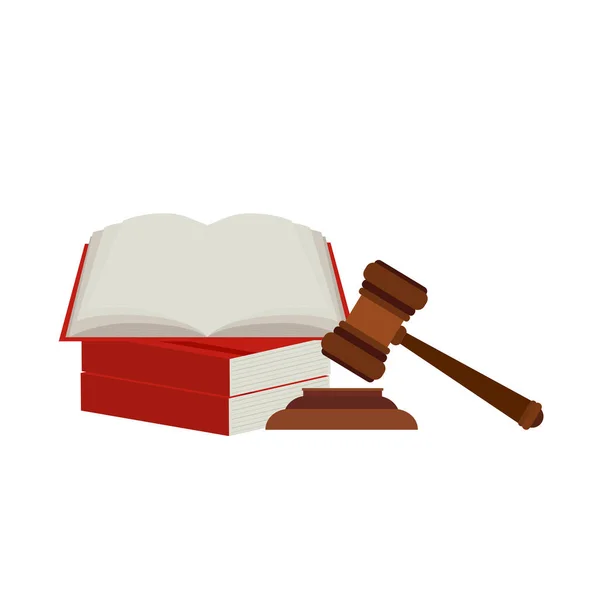 Escala Justicia Martillo Juez Libro Leyes Concepto Fallo Judicial Para — Vector de stock