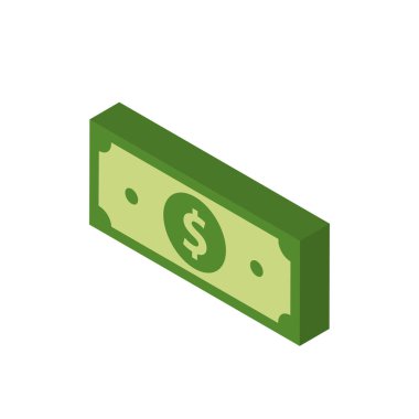 Vektör dolar banknot ve para, simge çizimleri ve vektör