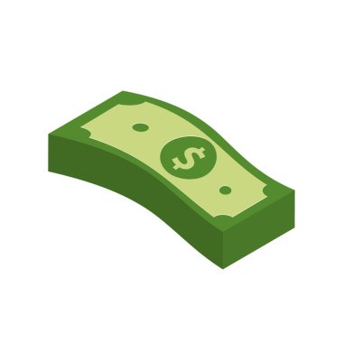 Vektör dolar banknot ve para, simge çizimleri ve vektör