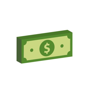 Vektör dolar banknot ve para, simge çizimleri ve vektör