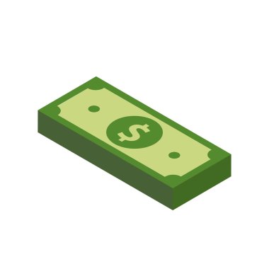 Vektör dolar banknot ve para, simge çizimleri ve vektör