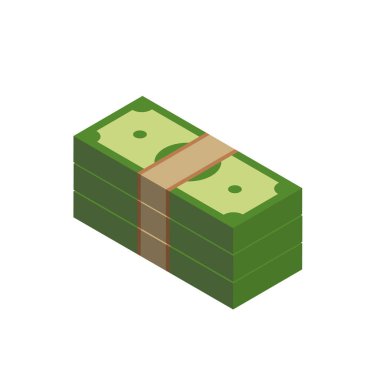 Vektör dolar banknot ve para, simge çizimleri ve vektör