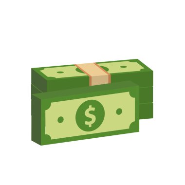 Vektör dolar banknot ve para, simge çizimleri ve vektör