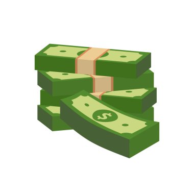 Vektör dolar banknot ve para, simge çizimleri ve vektör