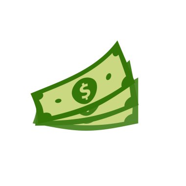 Vektör dolar banknot ve para, simge çizimleri ve vektör