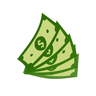 Vektör dolar banknot ve para, simge çizimleri ve vektör