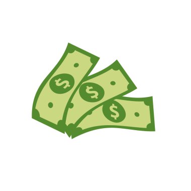 Vektör dolar banknot ve para, simge çizimleri ve vektör