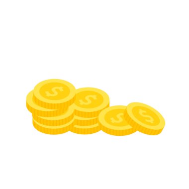 Vektör dolar banknot ve para, simge çizimleri ve vektör