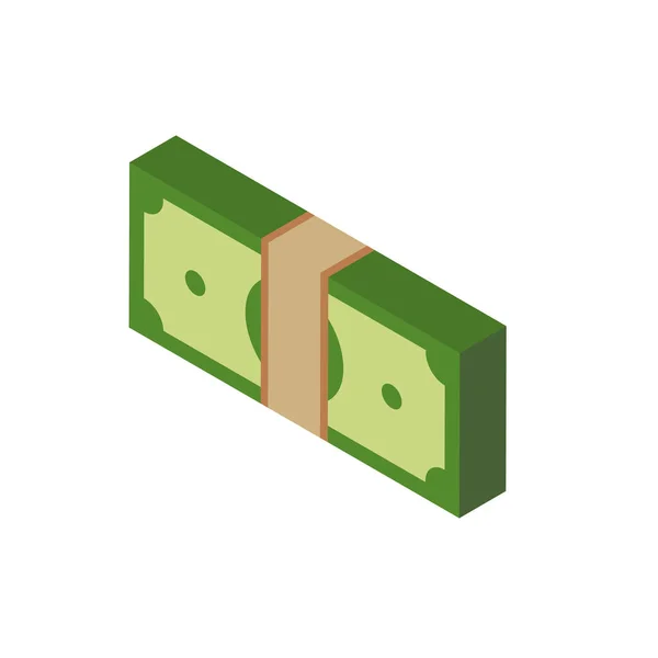 Vektorové Dolarové Bankovky Mince Ikony Vektor — Stockový vektor
