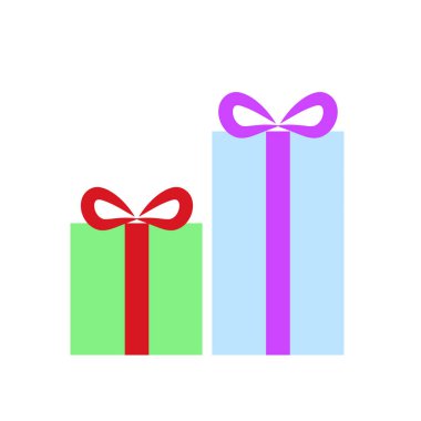 Renkli kurdelelerle süslenmiş hediye kutusu