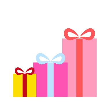 Renkli kurdelelerle süslenmiş hediye kutusu