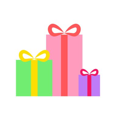 Renkli kurdelelerle süslenmiş hediye kutusu