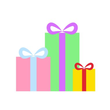 Renkli kurdelelerle süslenmiş hediye kutusu