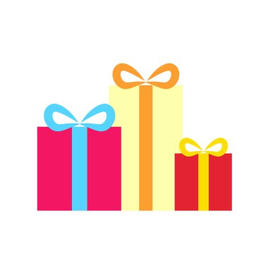 Renkli kurdelelerle süslenmiş hediye kutusu