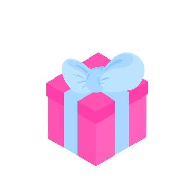 Renkli kurdelelerle süslenmiş hediye kutusu