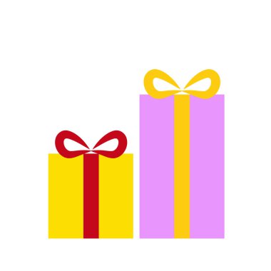 Renkli kurdelelerle süslenmiş hediye kutusu