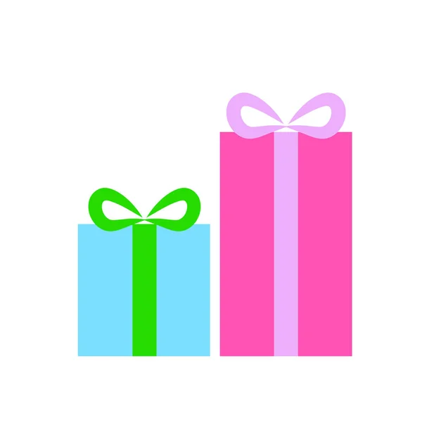 Κουτί Δώρου Διακοσμημένο Πολύχρωμες Κορδέλες — Διανυσματικό Αρχείο