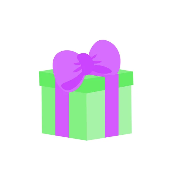 Caja Regalo Decorada Con Cintas Colores — Vector de stock