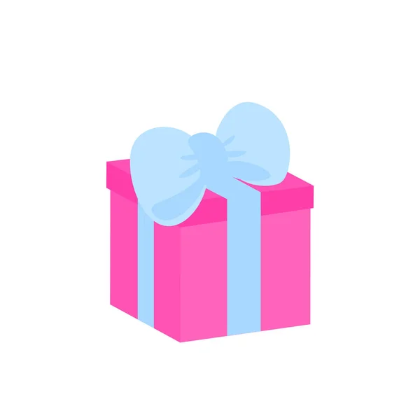 Caja Regalo Decorada Con Cintas Colores — Vector de stock