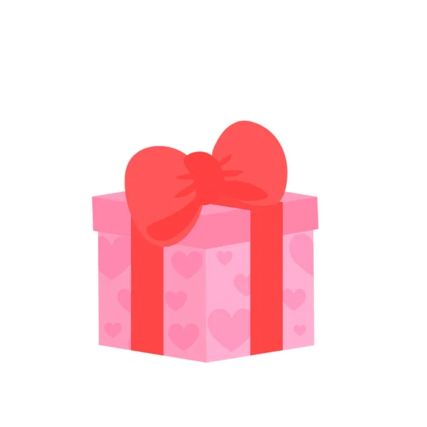 Caja Regalo Decorada Con Cintas Colores — Vector de stock