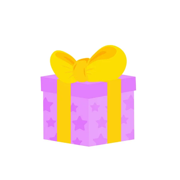 Caja Regalo Decorada Con Cintas Colores — Vector de stock