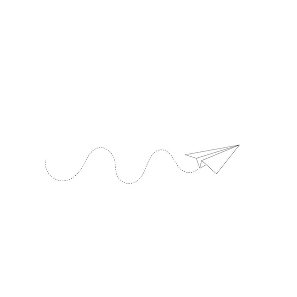 Paper Plane Flight Path Path Business — Vector de stock