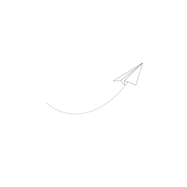 Paper Plane Flight Path Path Business — Stock vektor