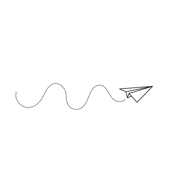 Бумажный Самолет Путь Полета Путь Бизнесу — стоковый вектор