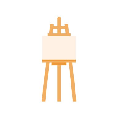 Renkli masa ve beyaz kağıdın ahşap sehpa şablonu, resim sehpasında boş tuval, beyaz çizim kağıdı