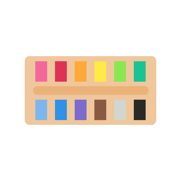 Suprimentos Pintura Paletas Cores Tubos Coloridos Aquarelas Tintas Óleo Tintas — Vetor de Stock
