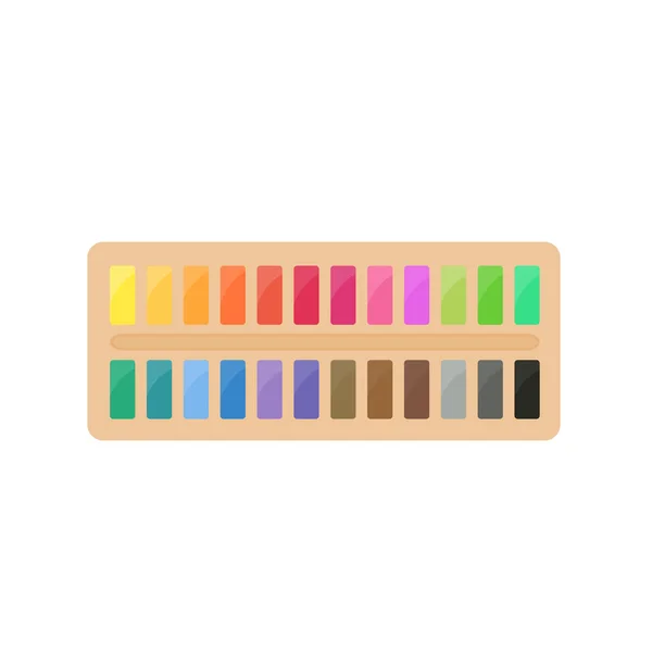 Fournitures Peinture Palettes Couleurs Tubes Colorés Aquarelles Peintures Huile Peintures — Image vectorielle