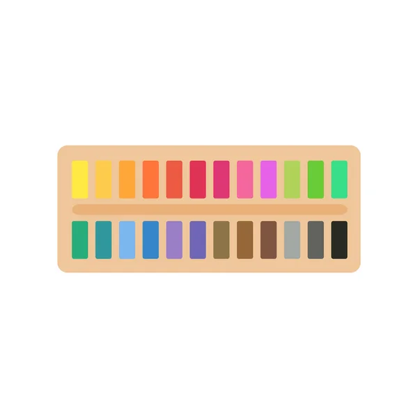 Fournitures Peinture Palettes Couleurs Tubes Colorés Aquarelles Peintures Huile Peintures — Image vectorielle