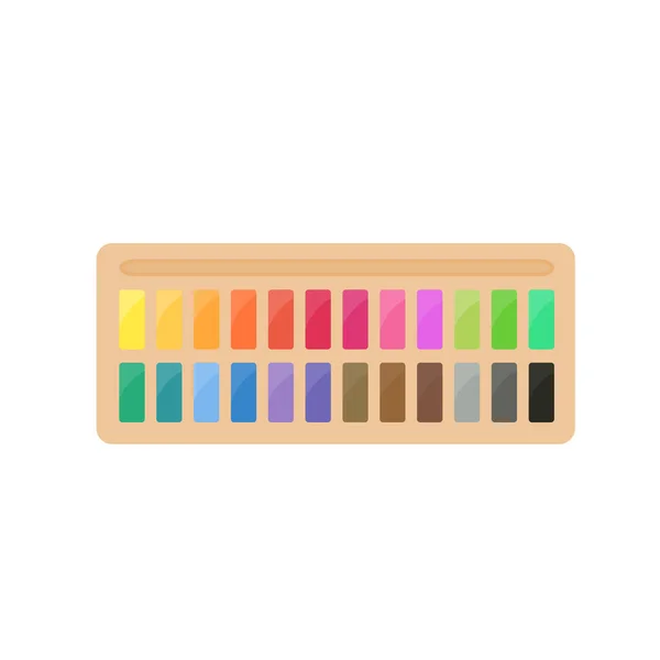 Suprimentos Pintura Paletas Cores Tubos Coloridos Aquarelas Tintas Óleo Tintas —  Vetores de Stock