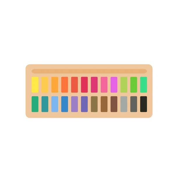 Fournitures Peinture Palettes Couleurs Tubes Colorés Aquarelles Peintures Huile Peintures — Image vectorielle