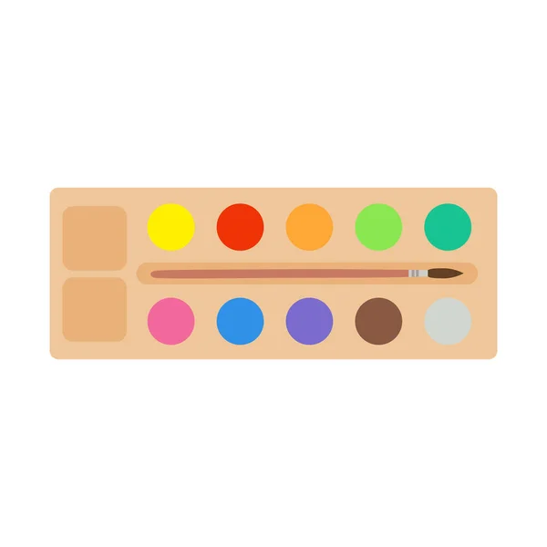 Painting Supplies Color Palettes Colorful Tubes Watercolors Oil Paints Acrylic — Stock Vector