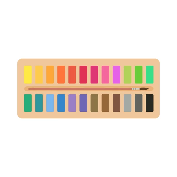 Målning Leveranser Färgpaletter Färgglada Rör Akvareller Oljefärger Akrylfärger — Stock vektor