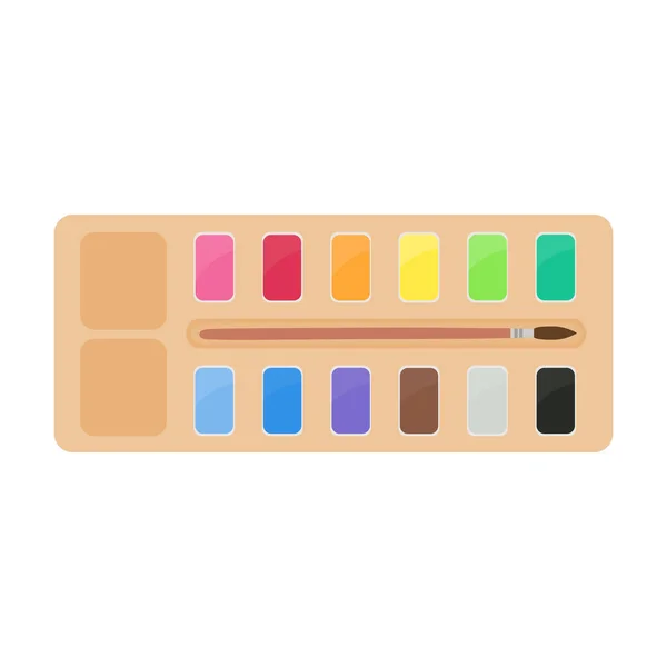 Materiales Pintura Paletas Colores Tubos Colores Acuarelas Pinturas Óleo Pinturas — Vector de stock