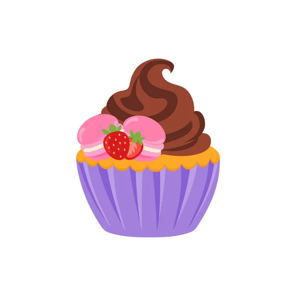 Cupcakes Fête Gardez Gâteaux Fêtes Anniversaire Cupcakes Différentes Saveurs Chocolat — Image vectorielle