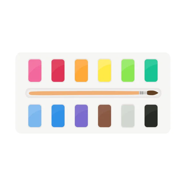 Fournitures Peinture Palettes Couleurs Tubes Colorés Aquarelles Peintures Huile Peintures — Image vectorielle