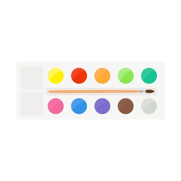 Artykuły Malarskie Palety Kolorów Kolorowe Tuby Akwarele Farby Olejne Farby — Wektor stockowy