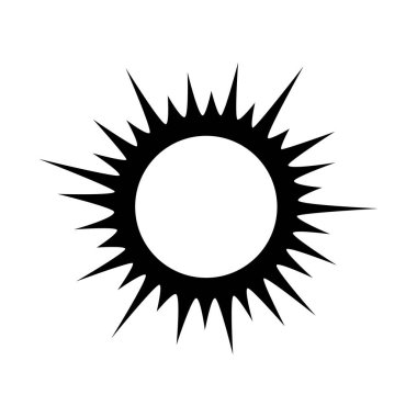 Parlayan güneş, küresel güneş ikonu, karikatür metin çerçevesi, çeşitli dairesel konuşma baloncukları, sohbet