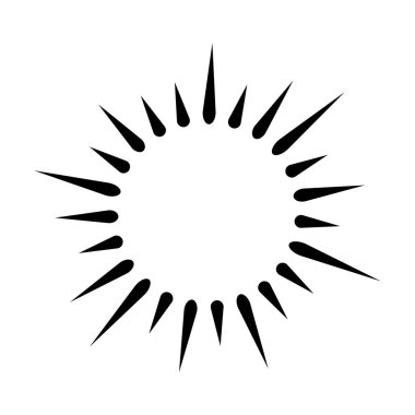 Parlayan güneş, küresel güneş ikonu, karikatür metin çerçevesi, çeşitli dairesel konuşma baloncukları, sohbet