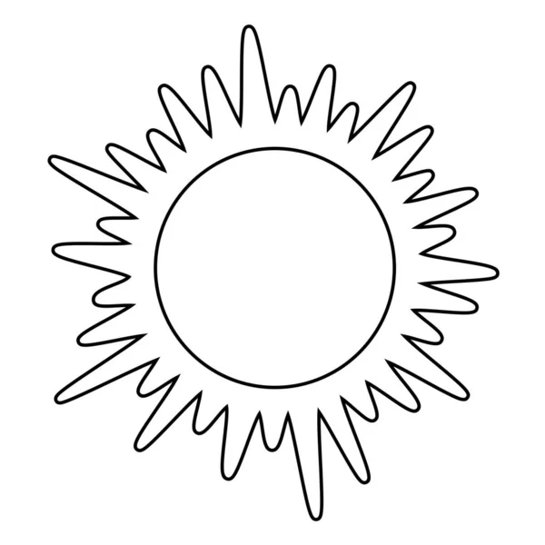 Sol Brillante Icono Del Sol Esférico Marco Texto Dibujos Animados — Vector de stock