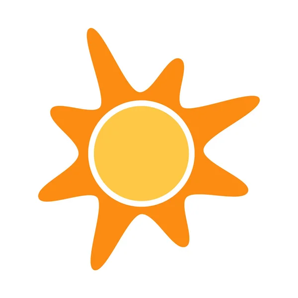 Sol Brillante Icono Del Sol Esférico Marco Texto Dibujos Animados — Vector de stock