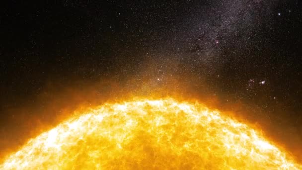 Soare Stea Solar Erupție Vedere Sus Scena Cosmică Sci — Videoclip de stoc