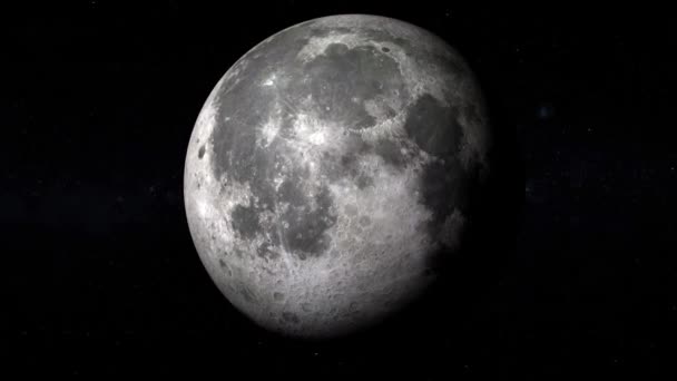 Satélite Tierra Luna Desde Espacio Escena Cósmica Realista Con Estrellas — Vídeo de stock
