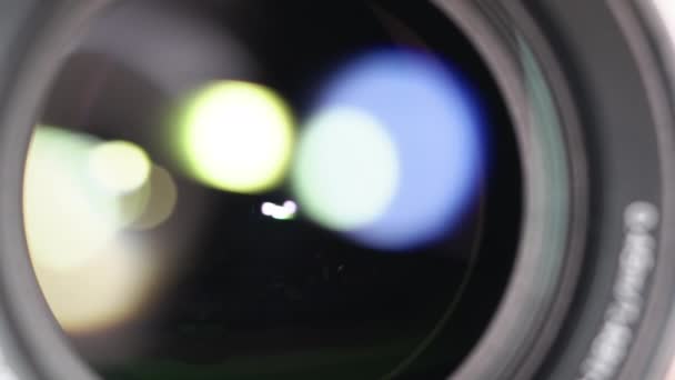 Macro Shot Camera Lens Flare Optical Glass Process Zooming Camera — Vídeo de Stock