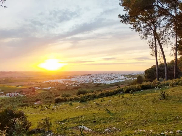 Landscape photography of the town of Seville at sunset — Foto de Stock