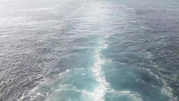 Despierta Detrás Del Barco Cruce Entre Ceuta Algeciras Estrecho Gibraltar — Vídeos de Stock